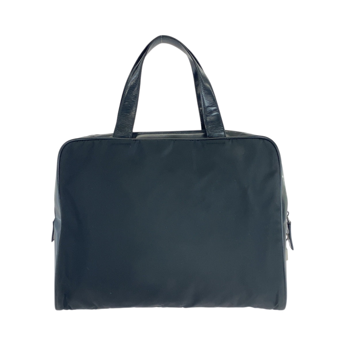 PRADA Tote Bag Nylon Black SilverMetal Test Triangle With logo