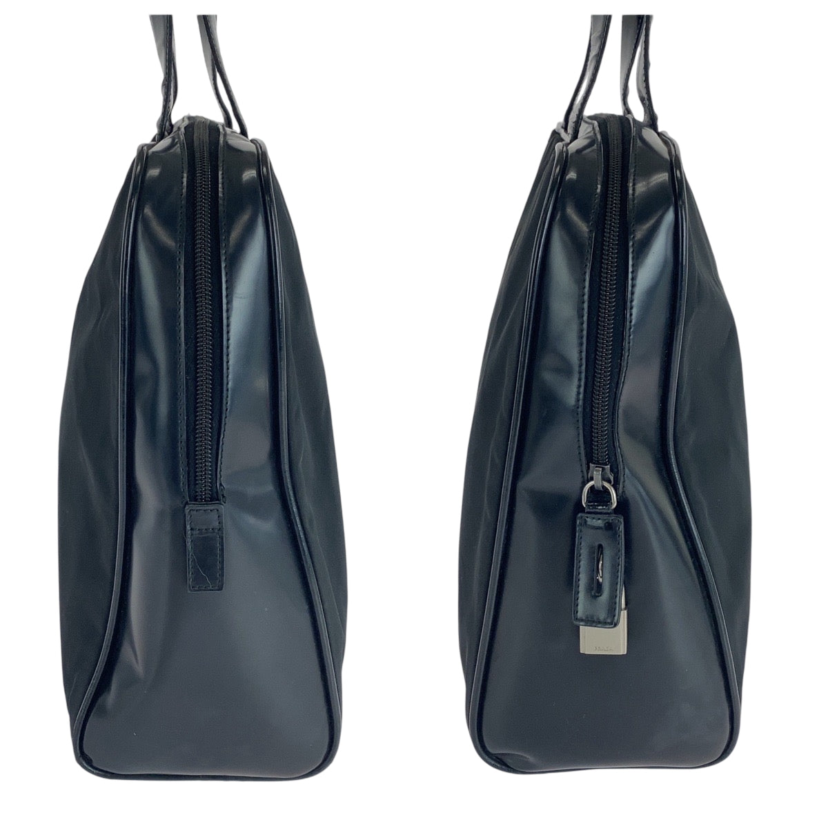 PRADA Tote Bag Nylon Black SilverMetal Test Triangle With logo