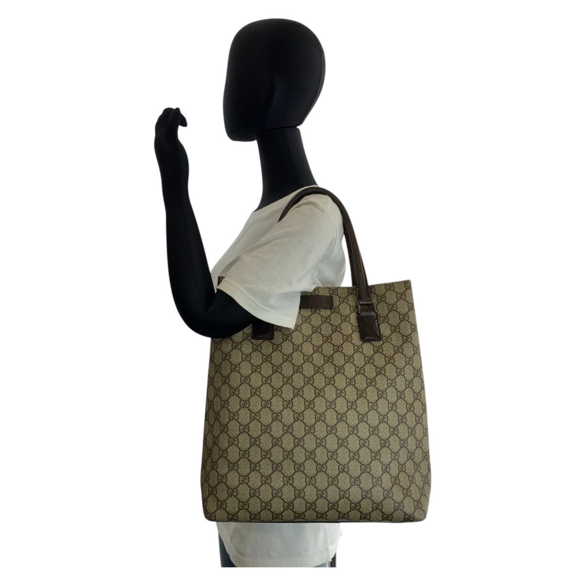 GUCCI Tote Bag 131220 GG Supreme Canvas Beige brown