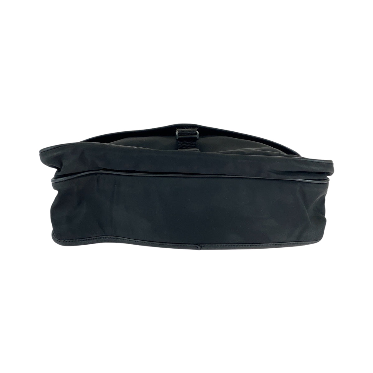 PRADA Shoulder Bag V166 Nylon Black SilverMetal Test Triangle With logo