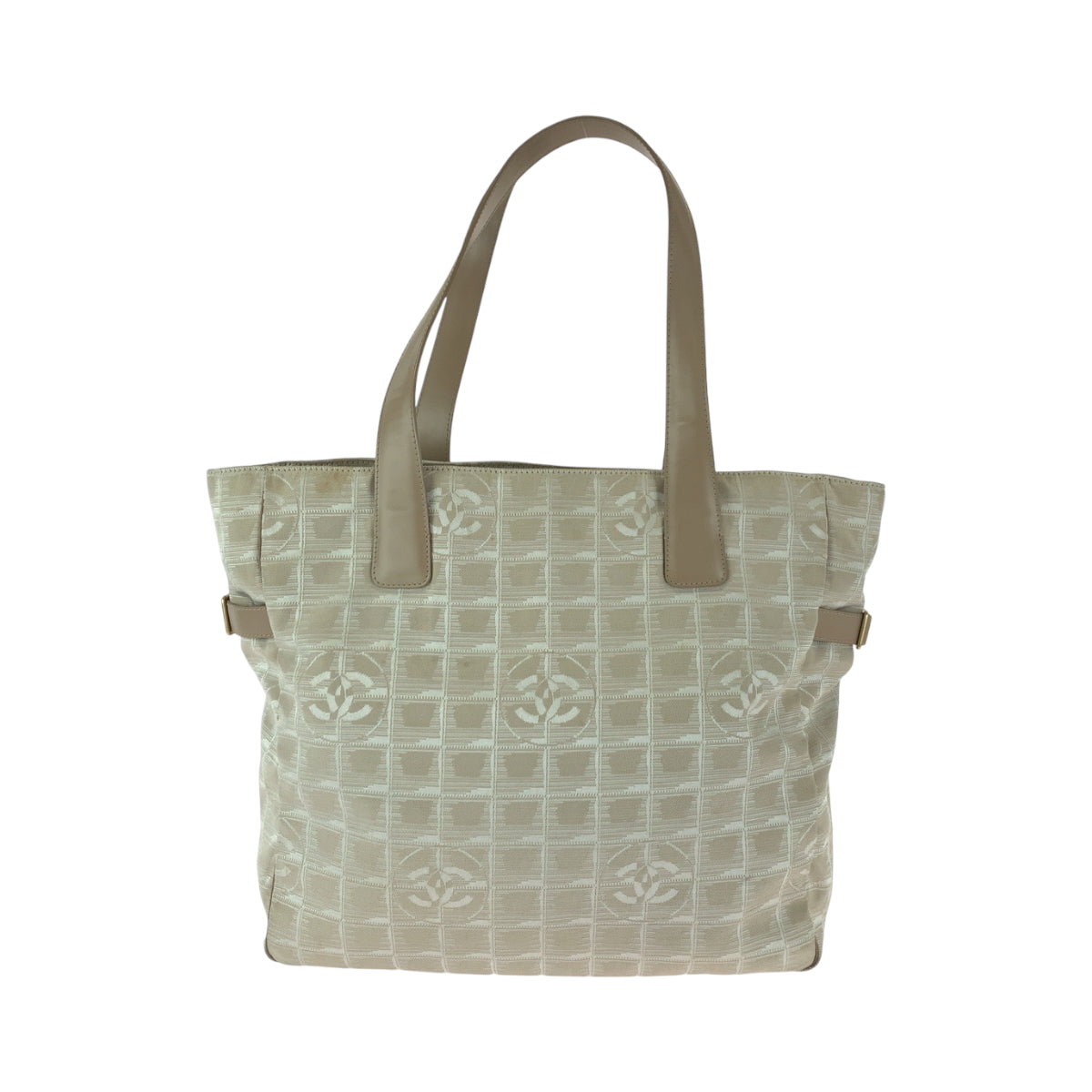 CHANEL Tote Bag Nylon Pink Beige Gold Metal New travel line GM COCO Mark