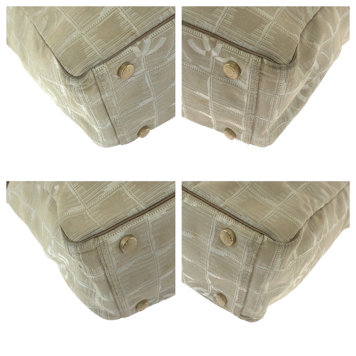 CHANEL Tote Bag Nylon Pink Beige Gold Metal New travel line GM COCO Mark