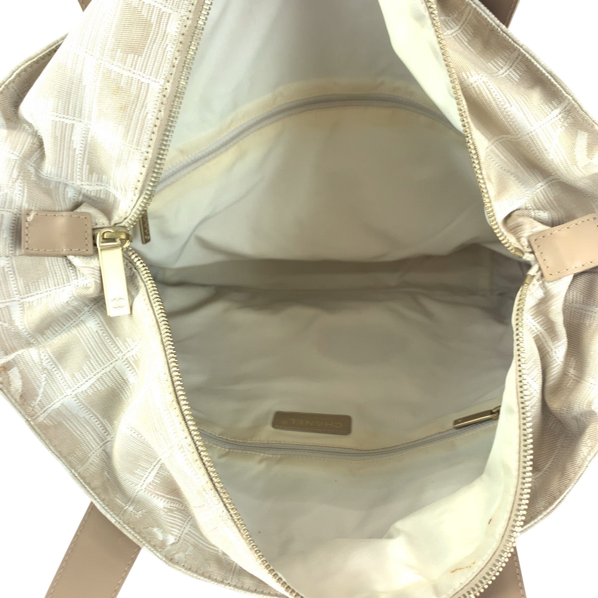 CHANEL Tote Bag Nylon Pink Beige Gold Metal New travel line GM COCO Mark