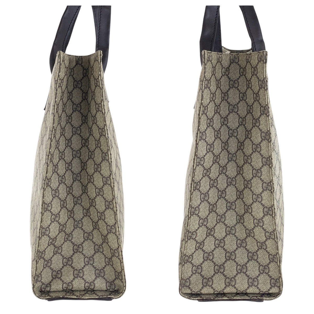 GUCCI Tote Bag 91249 GG Supreme Canvas Brown Silver Metal