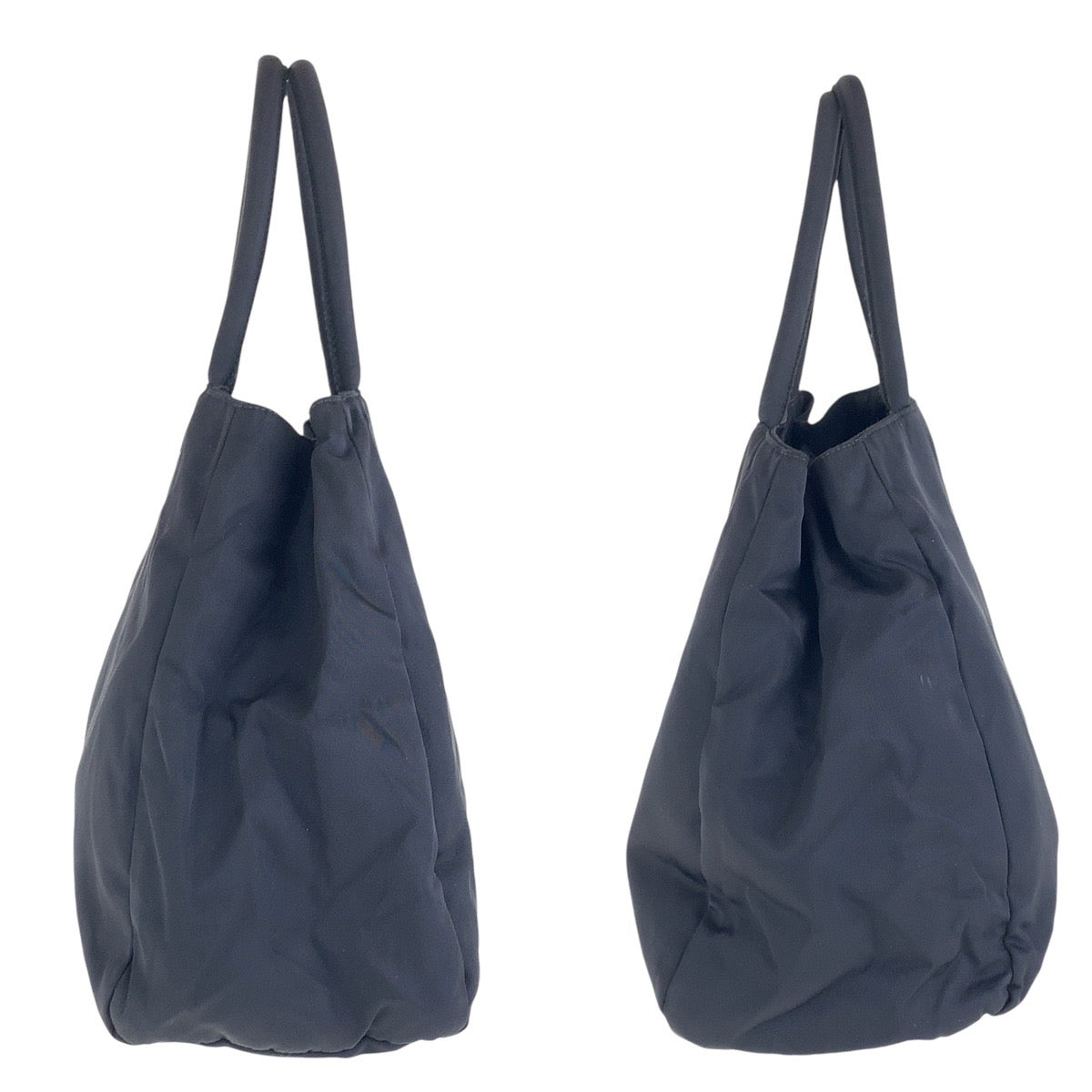 PRADA Tote Bag Nylon Black SilverMetal Test Triangle With logo