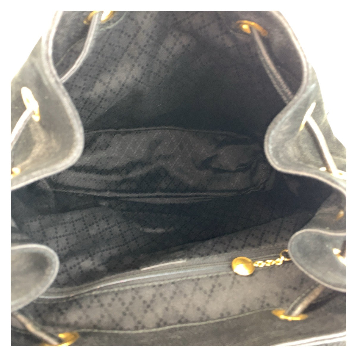 GUCCI Backpack 003 2058 0016 Suede Black GoldMetal Bamboo