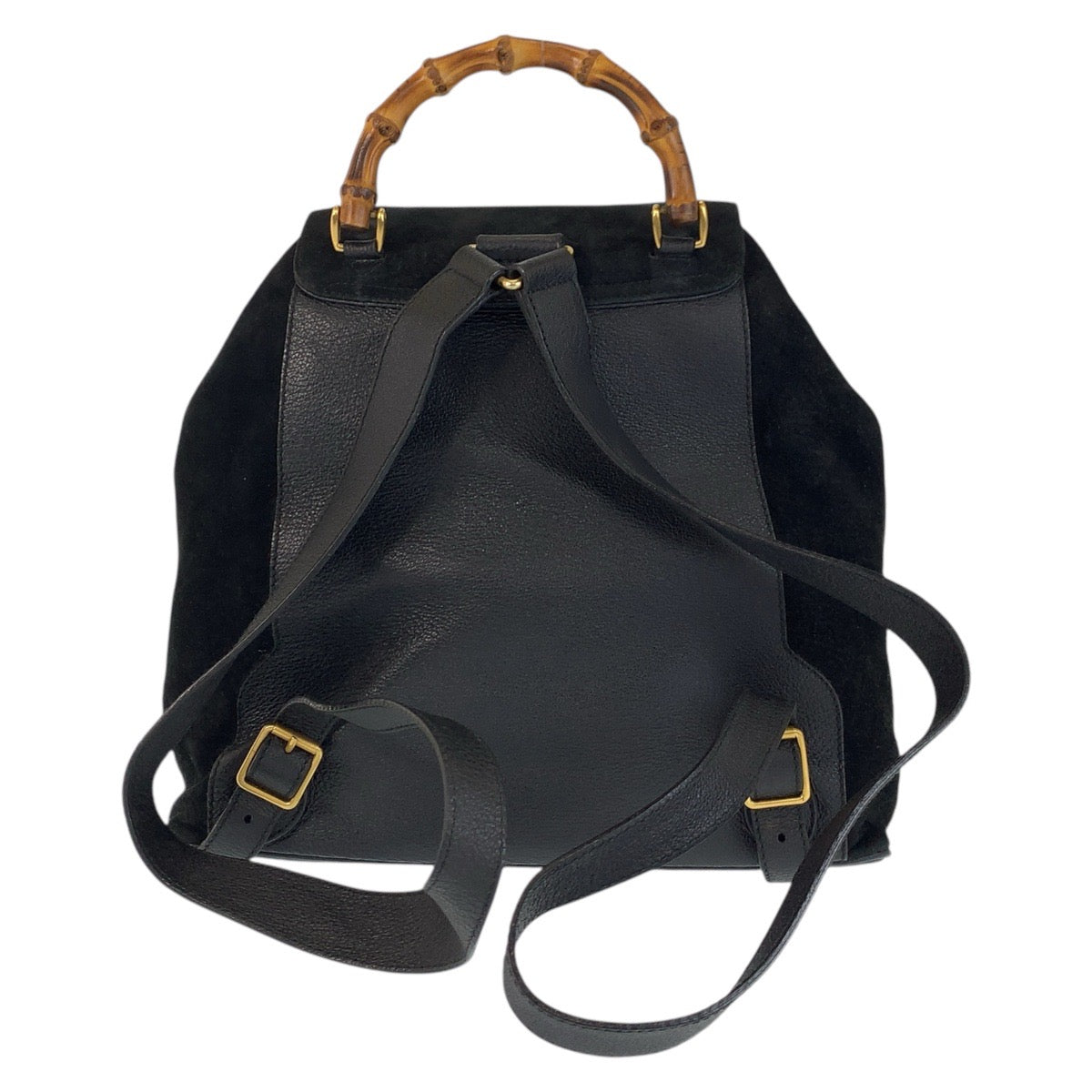 GUCCI Backpack 003 2058 0016 Suede Black GoldMetal Bamboo