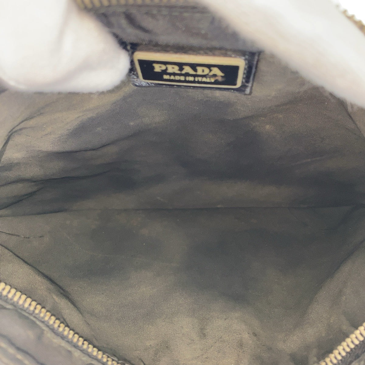 PRADA Shoulder Bag 45 Nylon Black SilverMetal Test Triangle With logo