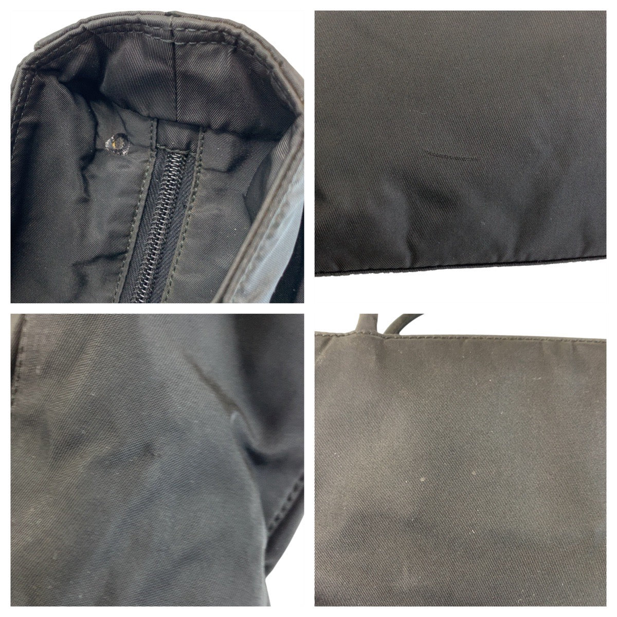 PRADA Tote Bag Nylon Black SilverMetal Test Triangle With logo