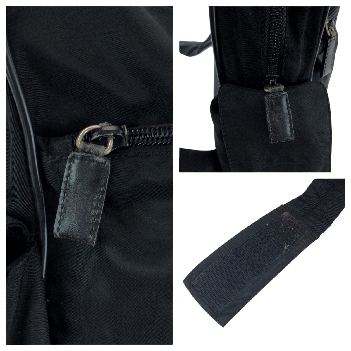 PRADA Shoulder Bag Nylon Black SilverMetal Test Triangle With logo
