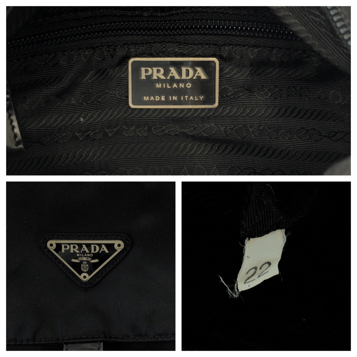 PRADA Shoulder Bag BT8994 Nylon Black SilverMetal Test Triangle With logo