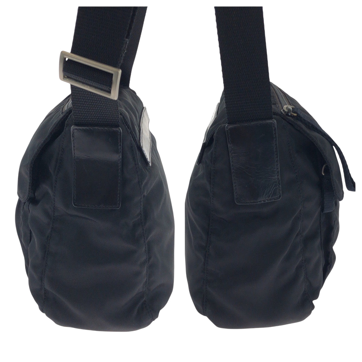 PRADA Shoulder Bag BT8994 Nylon Black SilverMetal Test Triangle With logo