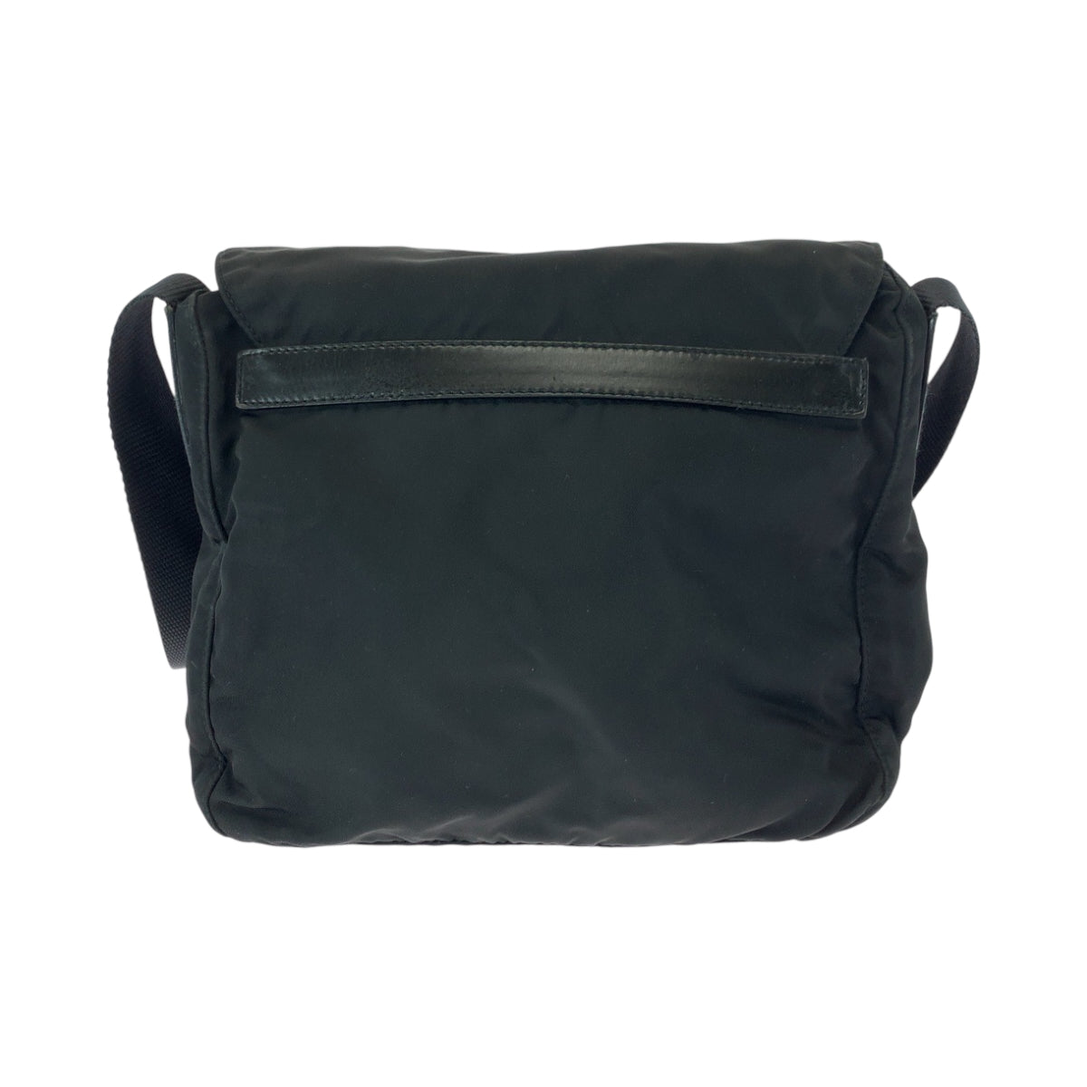 PRADA Shoulder Bag Nylon Black SilverMetal Test Triangle With logo