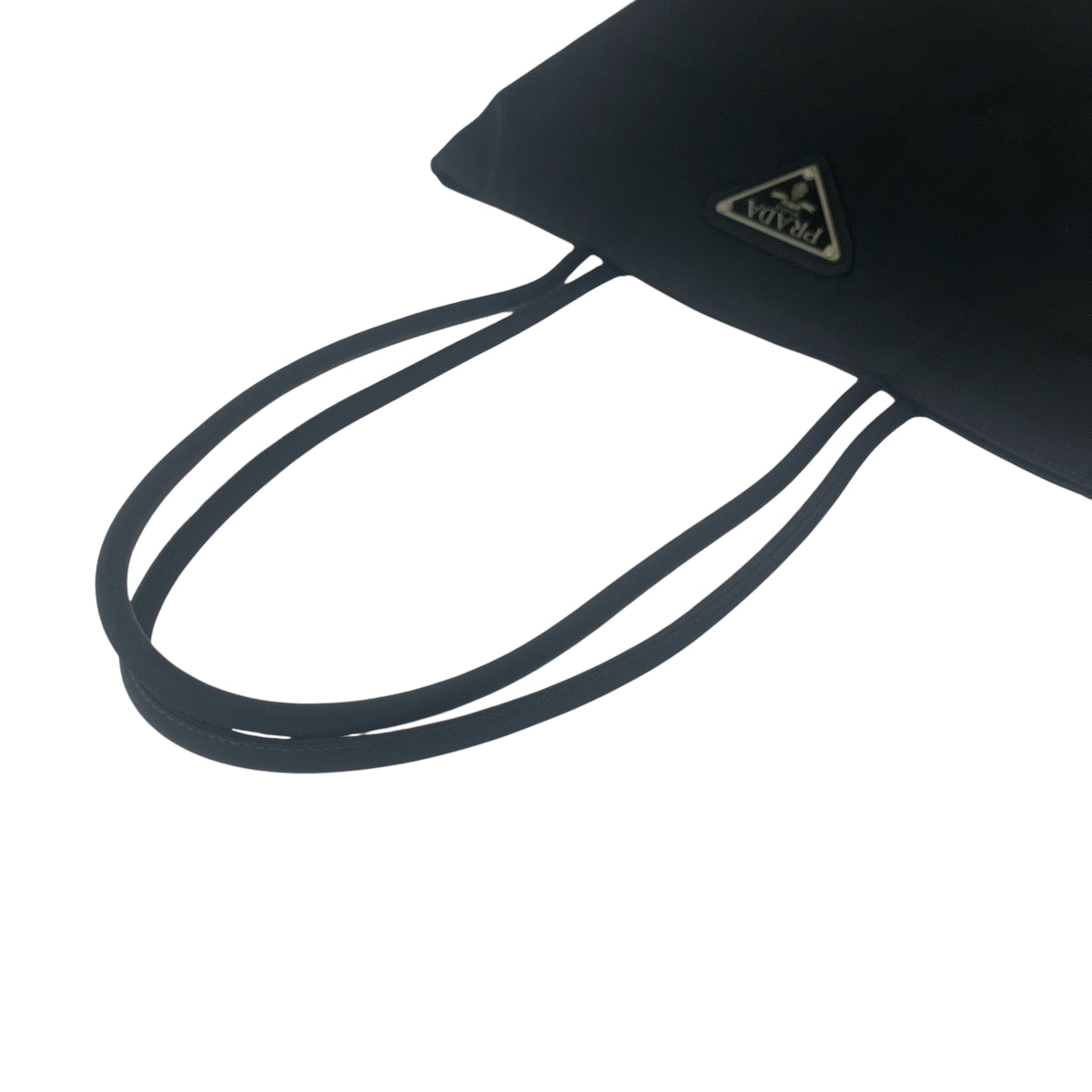 PRADA Tote Bag Nylon Black SilverMetal Test Triangle With logo