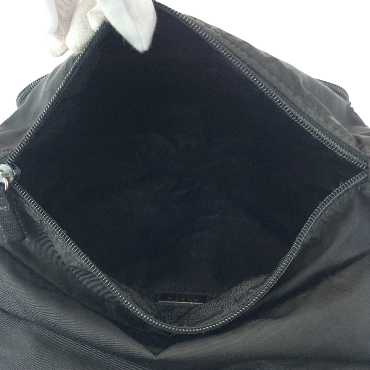 PRADA Shoulder Bag 1BD671 Nylon Black SilverMetal Test Triangle With logo