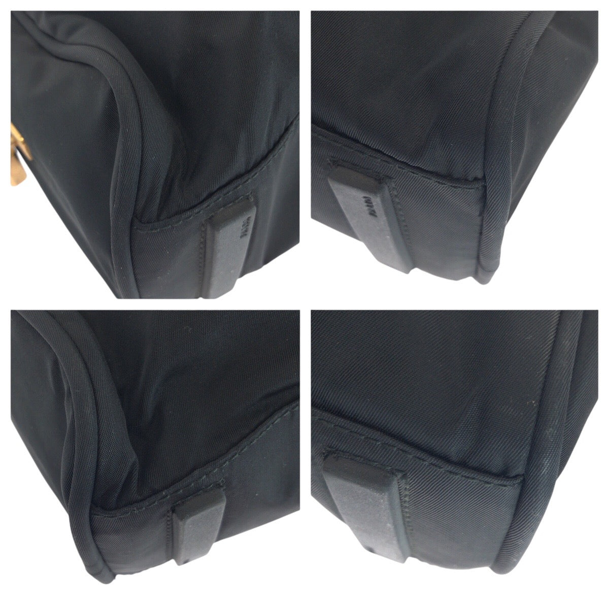 PRADA Tote Bag Nylon Black GoldMetal Test Triangle With logo