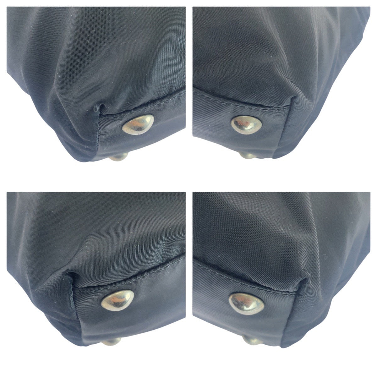 PRADA Tote Bag Nylon Black SilverMetal Test Triangle With logo