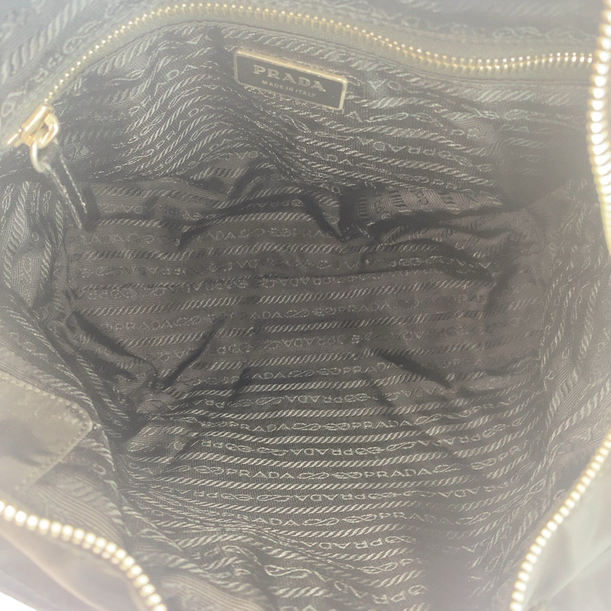 PRADA Tote Bag Nylon Black SilverMetal Test Triangle With logo