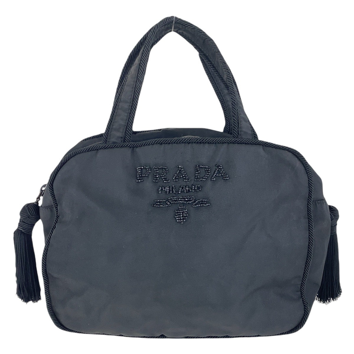 PRADA Handbag Nylon Black SilverMetal Test Tassel
