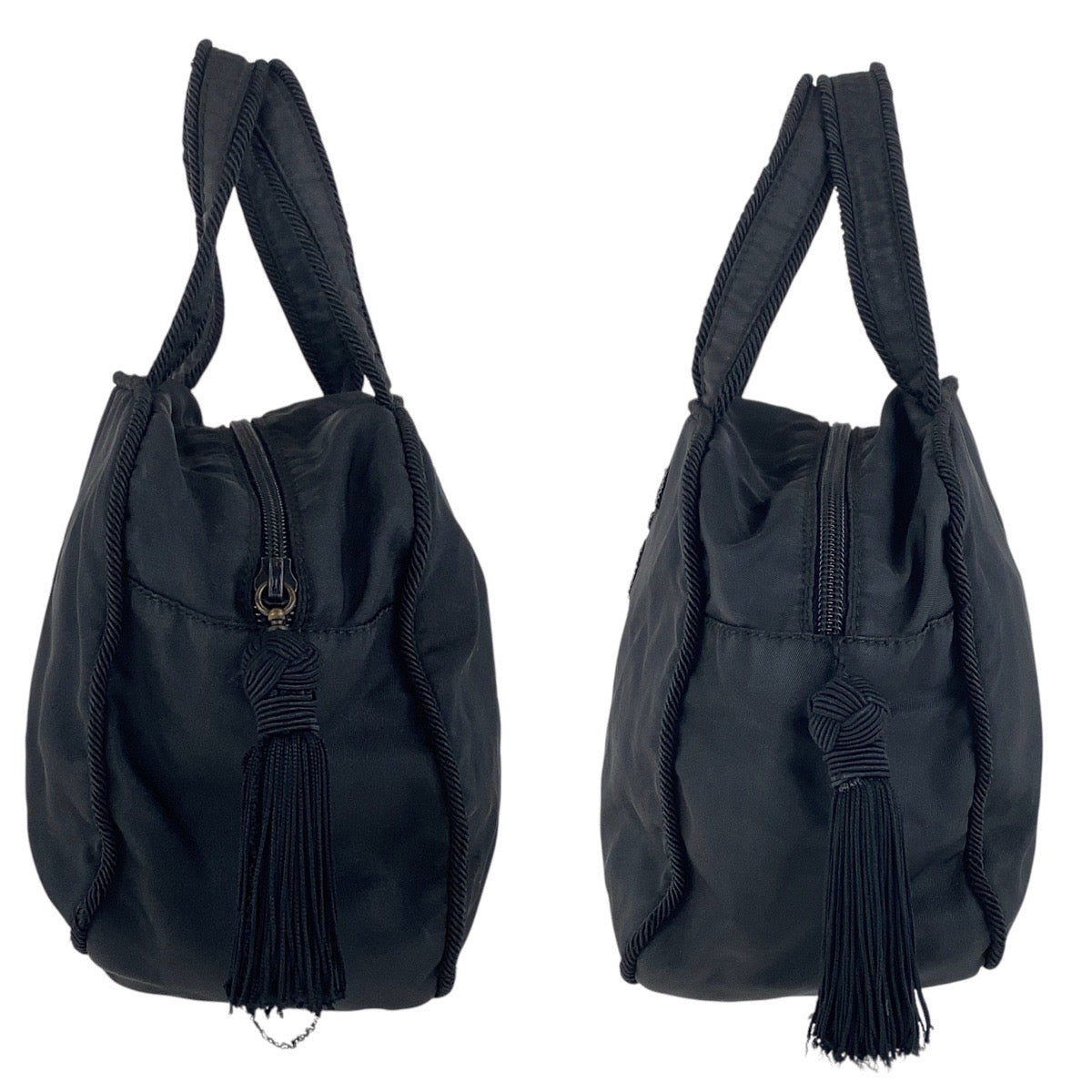 PRADA Handbag Nylon Black SilverMetal Test Tassel