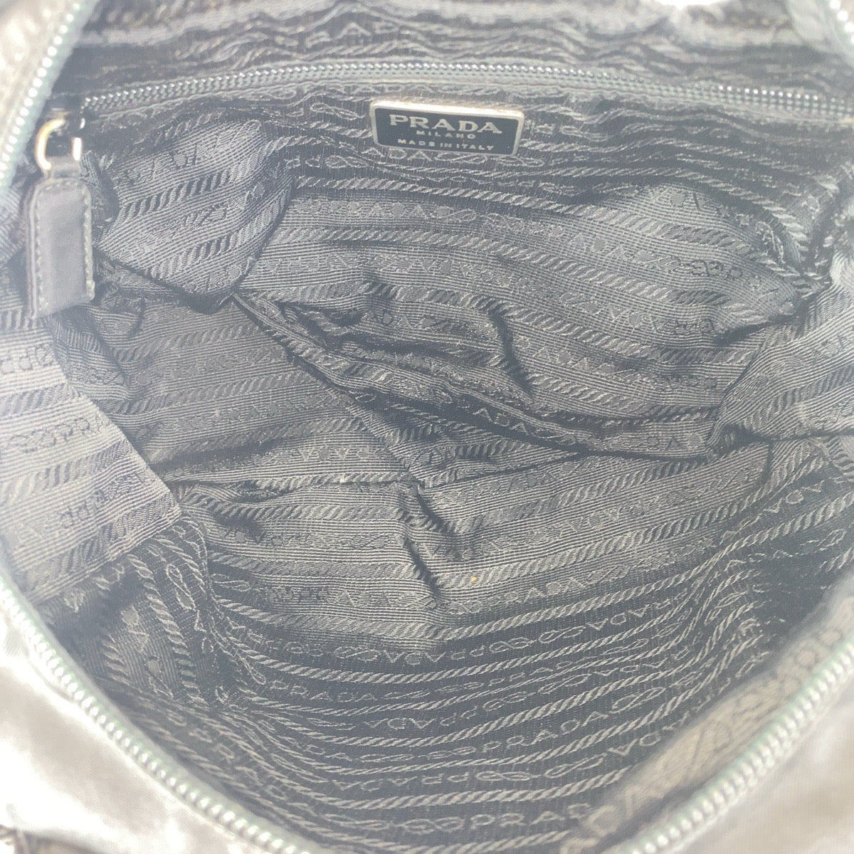 PRADA Handbag Nylon Black SilverMetal Test Tassel