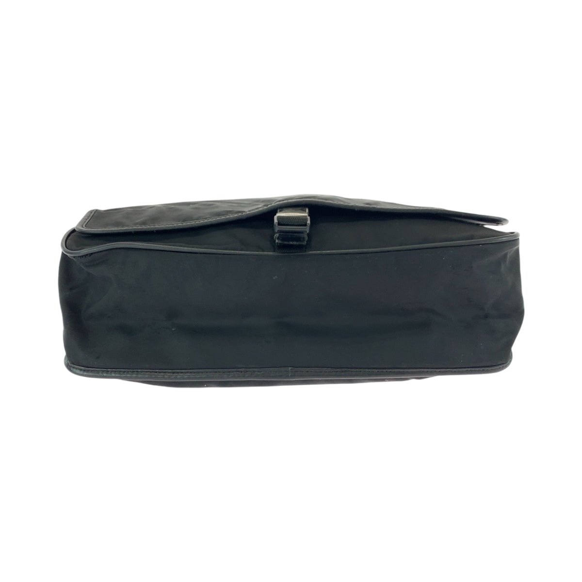 PRADA Shoulder Bag V158 Nylon Black SilverMetal Test Triangle With logo