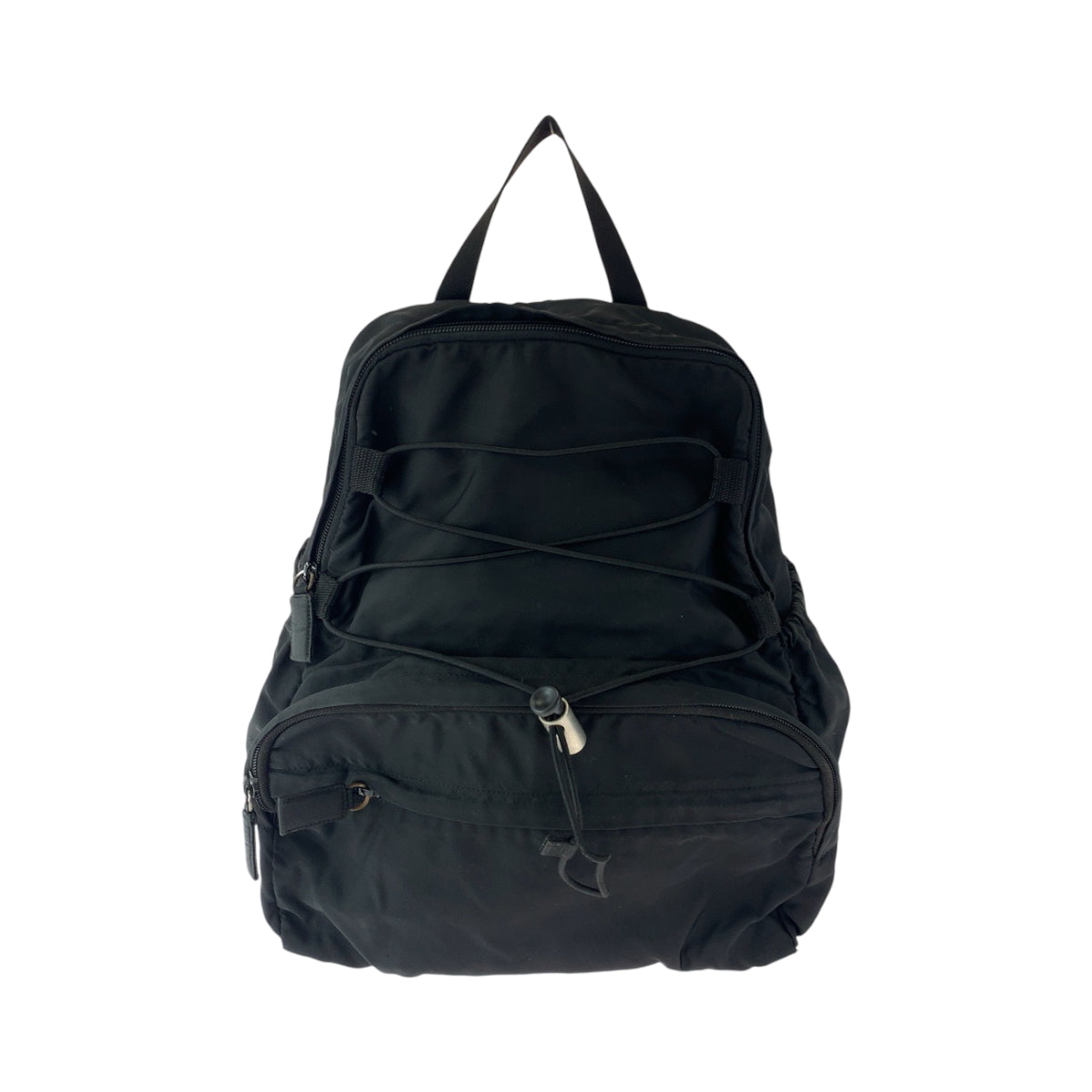 PRADA Backpack V317 Nylon black Test Triangle With logo