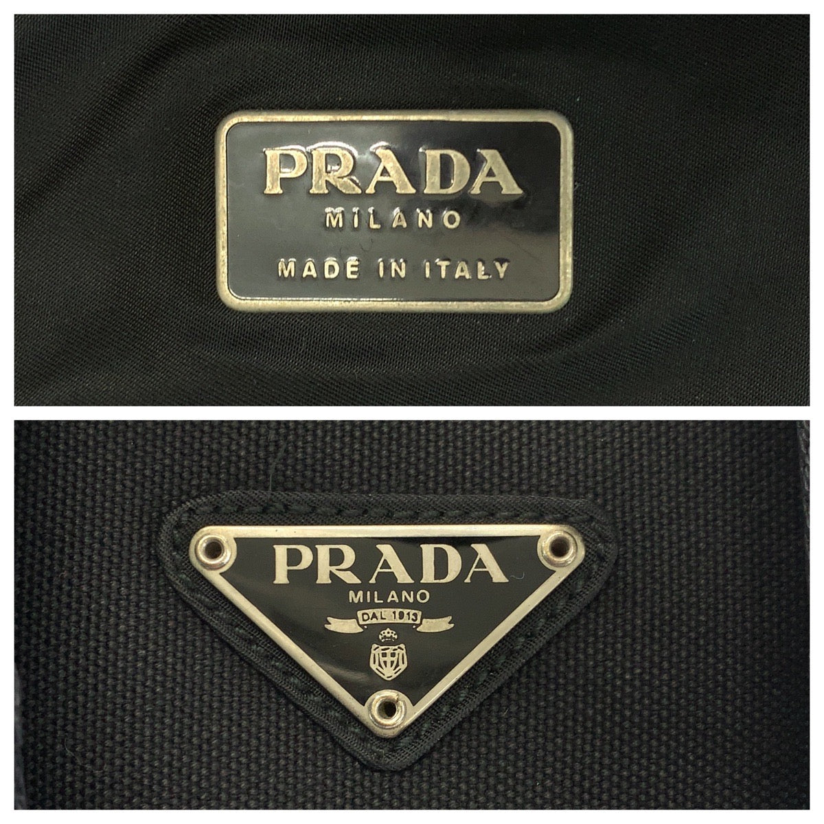 PRADA Backpack V317 Nylon black Test Triangle With logo