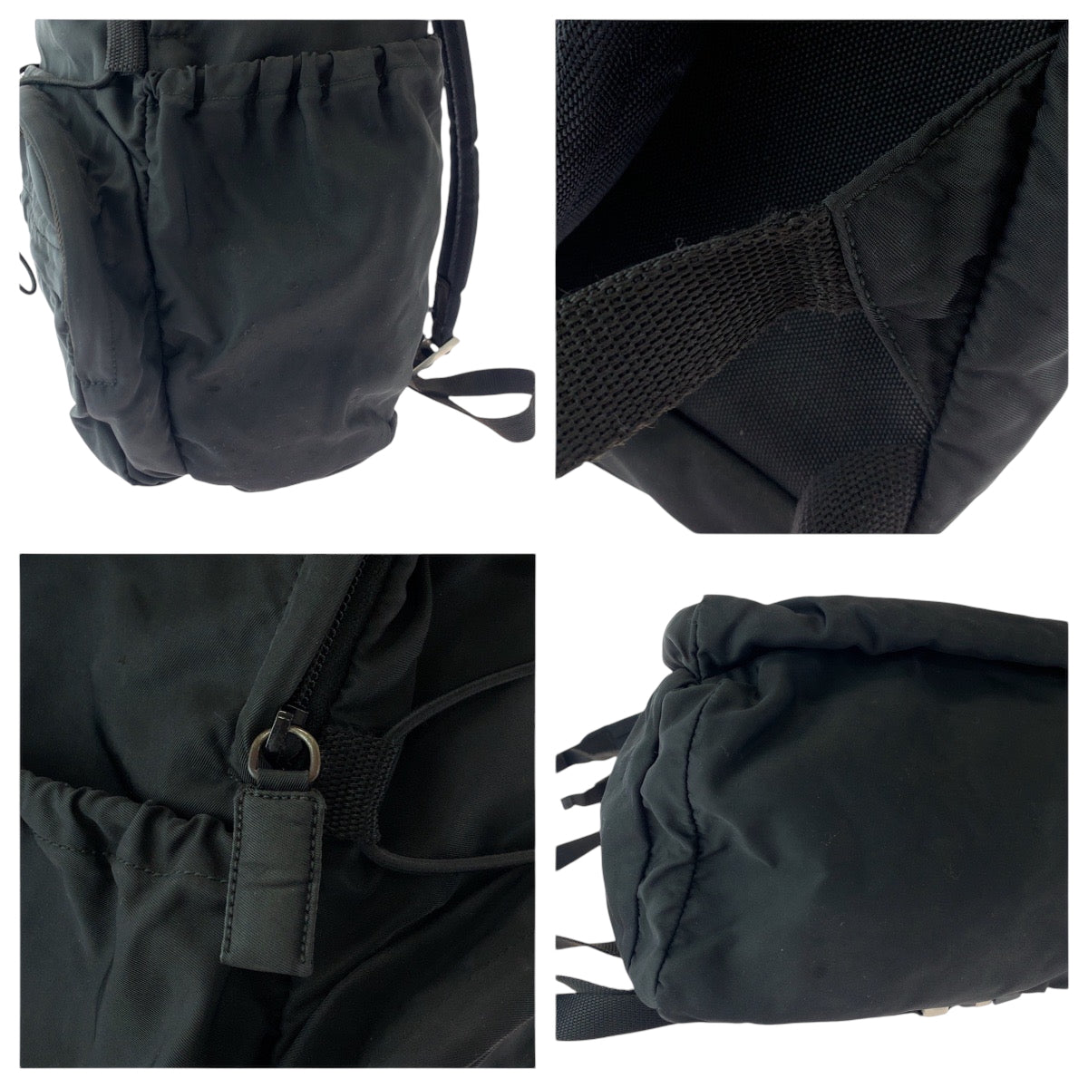 PRADA Backpack V317 Nylon black Test Triangle With logo