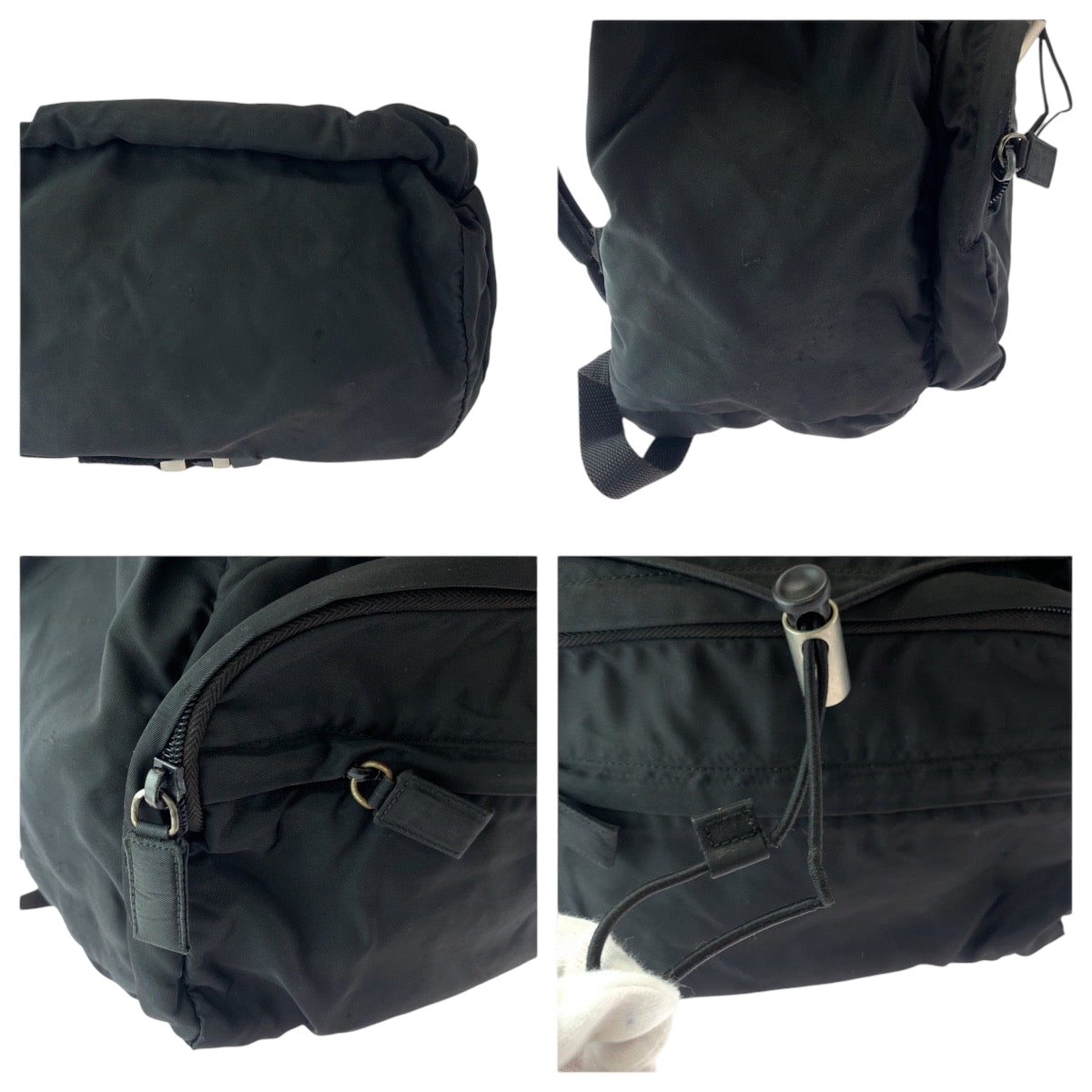 PRADA Backpack V317 Nylon black Test Triangle With logo