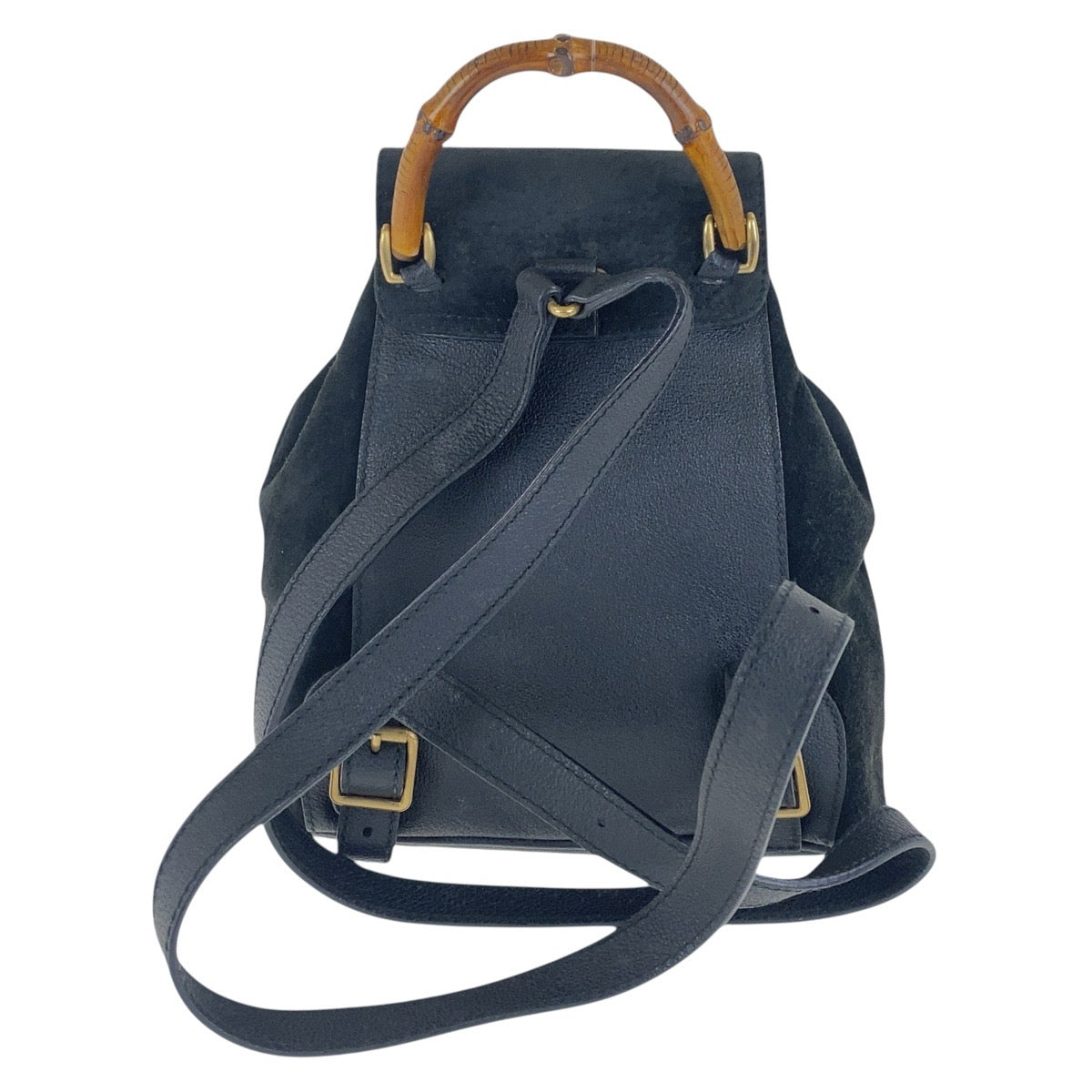 GUCCI Backpack 003 2852 0030 0 Suede Black GoldMetal Bamboo