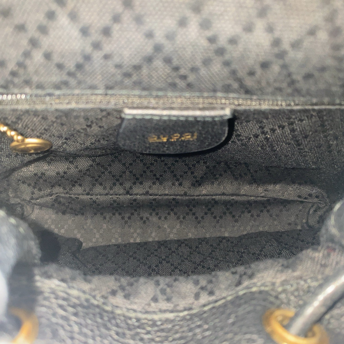 GUCCI Backpack 003 2852 0030 0 Suede Black GoldMetal Bamboo