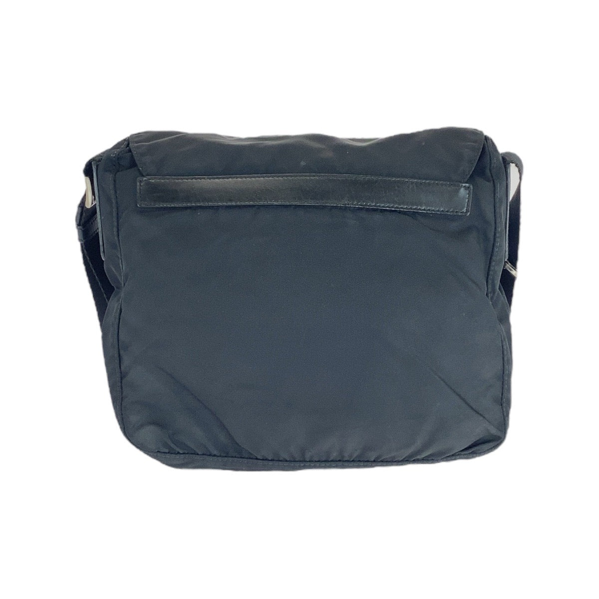 PRADA Shoulder Bag Nylon Black SilverMetal Test Triangle With logo