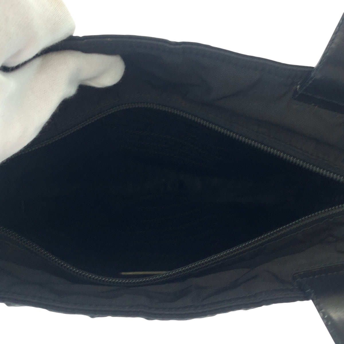 PRADA Tote Bag B8375 Nylon Black SilverMetal Test Triangle With logo