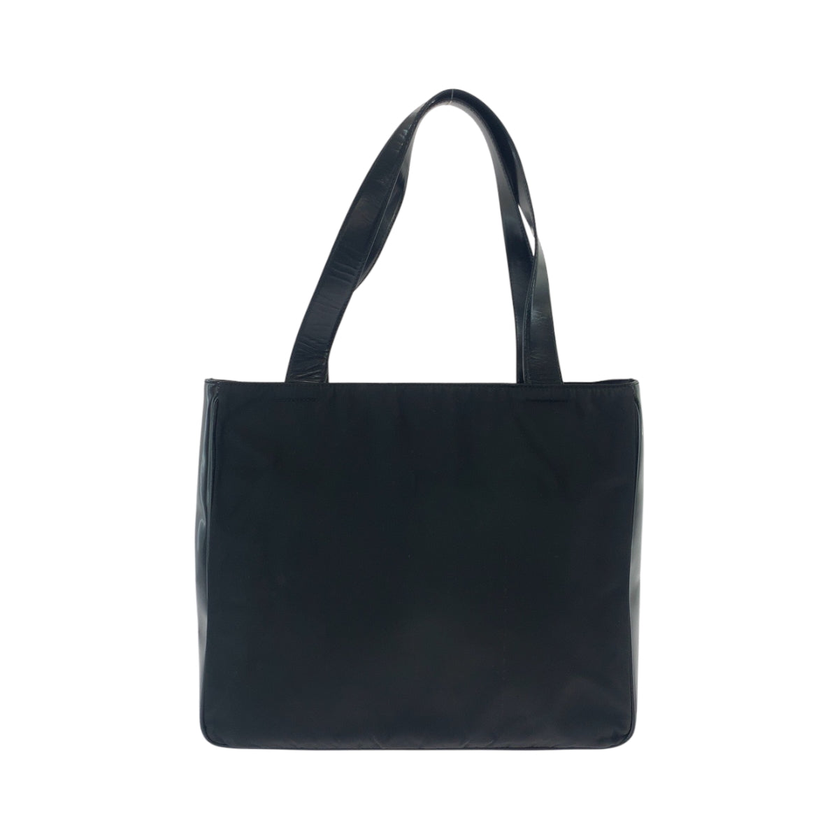 PRADA Tote Bag B8375 Nylon Black SilverMetal Test Triangle With logo