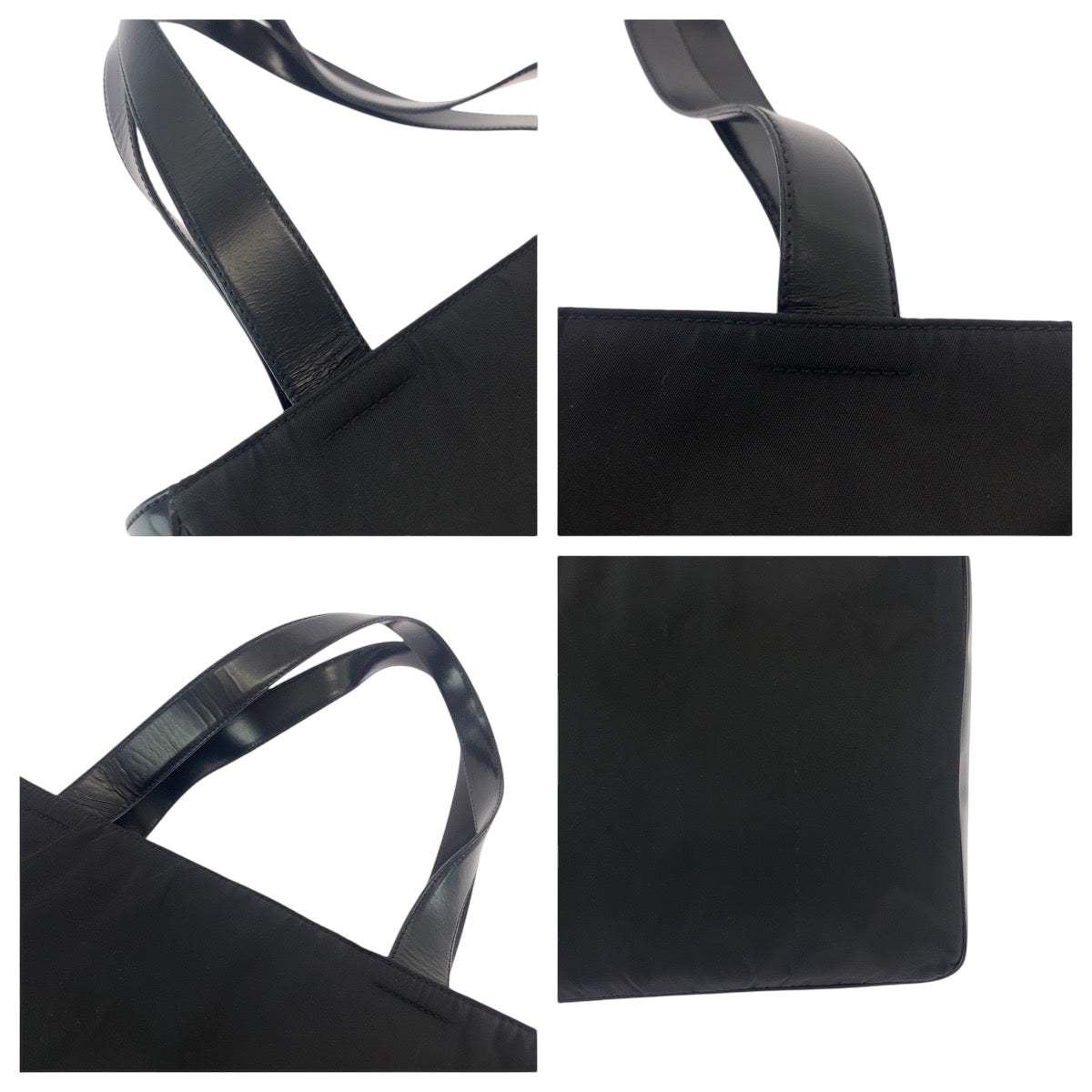 PRADA Tote Bag B8375 Nylon Black SilverMetal Test Triangle With logo