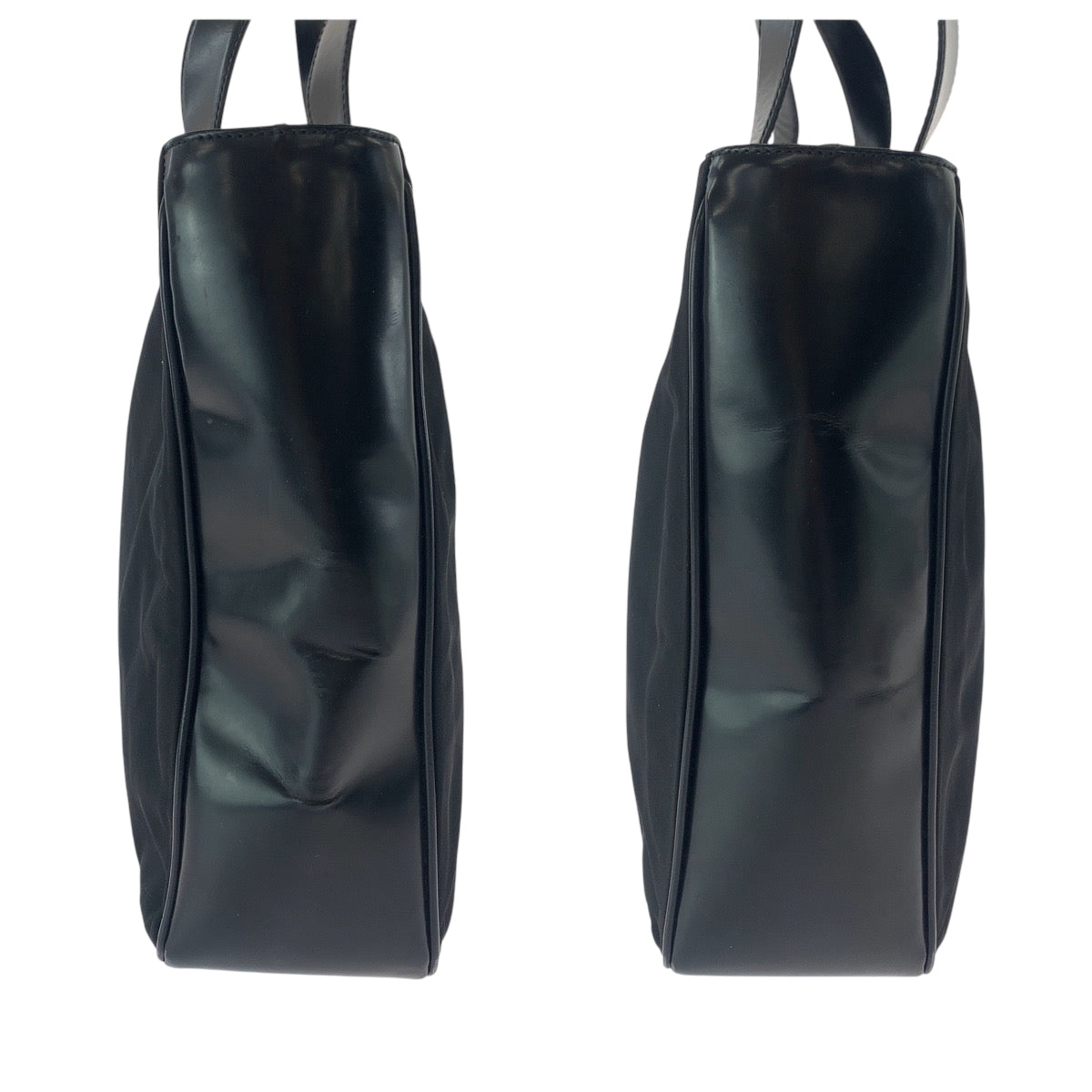 PRADA Tote Bag B8375 Nylon Black SilverMetal Test Triangle With logo
