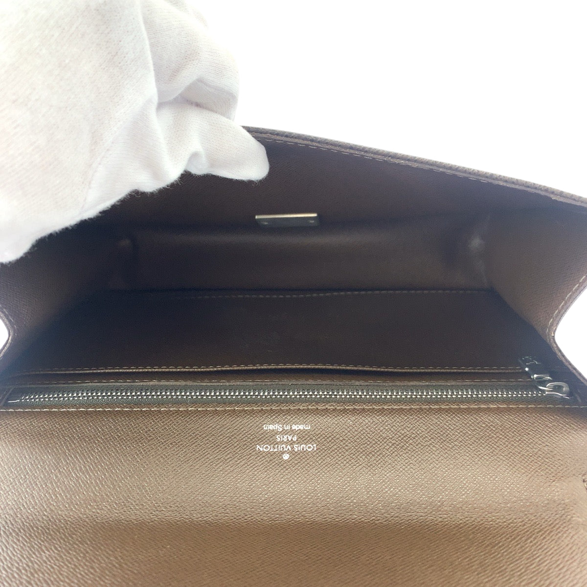 LOUIS VUITTON business bag M30786 Taiga Brown Silver Metal Taiga Selenga