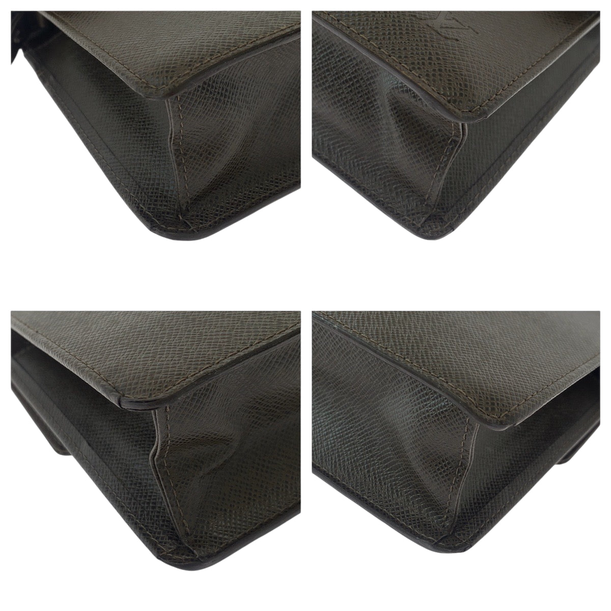 LOUIS VUITTON business bag M30786 Taiga Brown Silver Metal Taiga Selenga