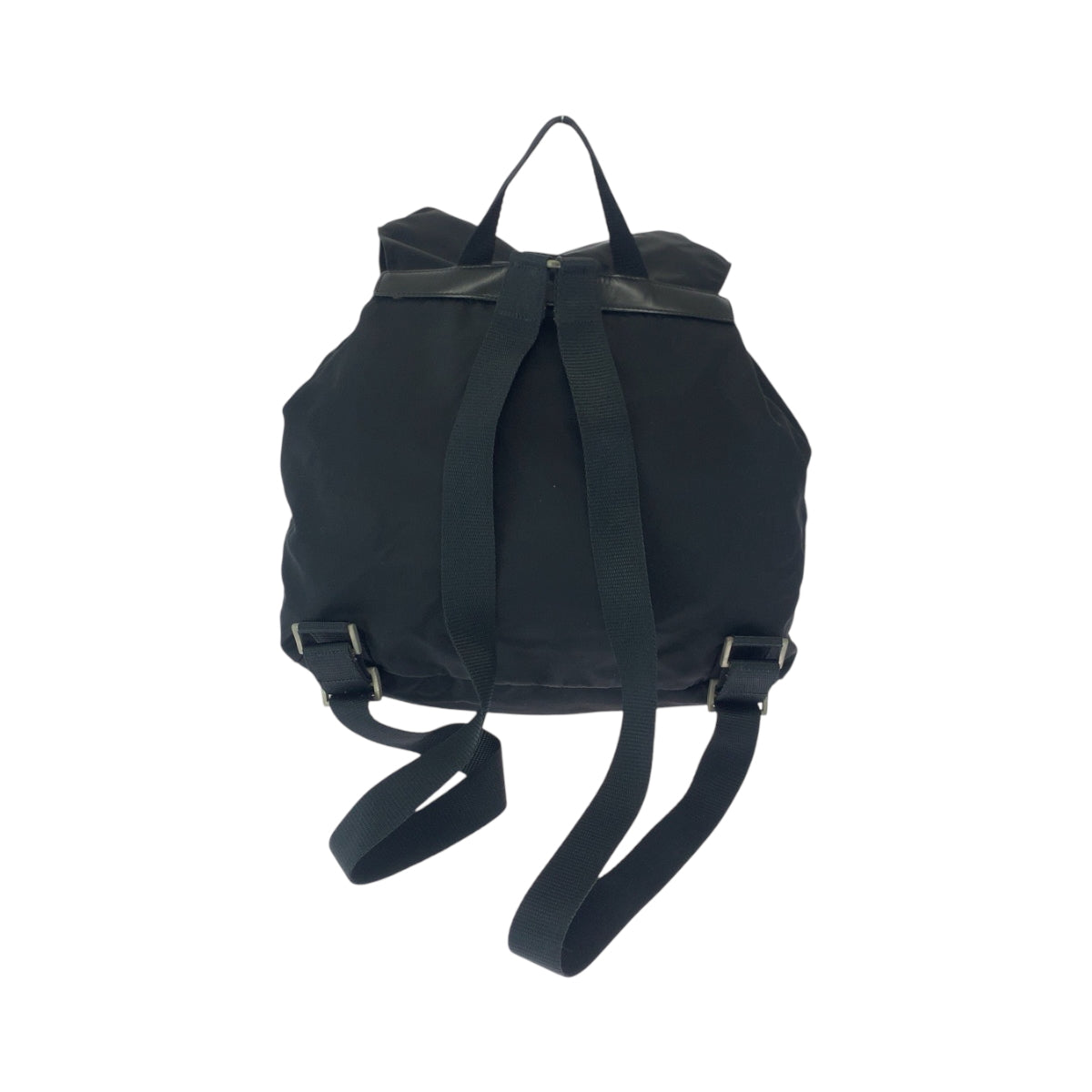 PRADA Backpack Nylon Black SilverMetal Test Triangle With logo