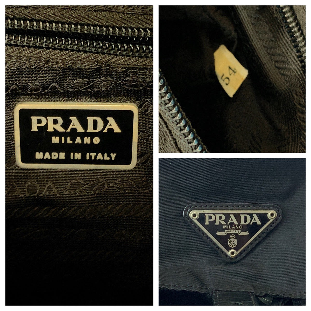 PRADA Backpack Nylon Black SilverMetal Test Triangle With logo