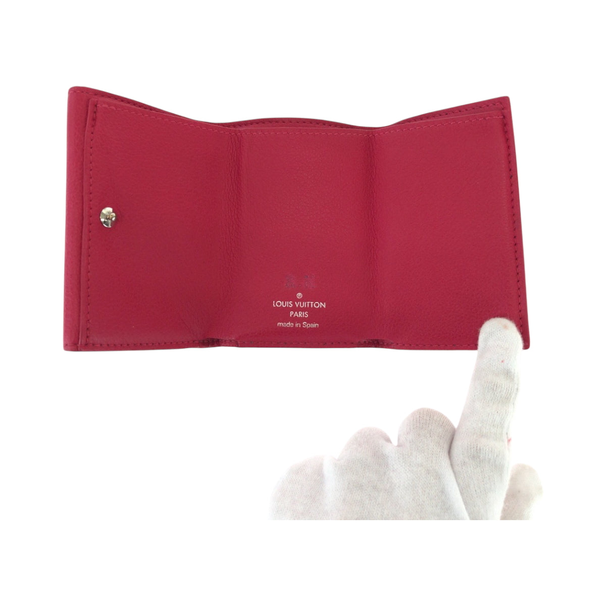 LOUIS VUITTON Tri-fold wallet M67858 leather Pink SilverMetal Portefeuille Rock Mini