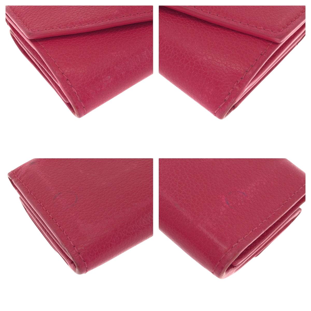LOUIS VUITTON Tri-fold wallet M67858 leather Pink SilverMetal Portefeuille Rock Mini