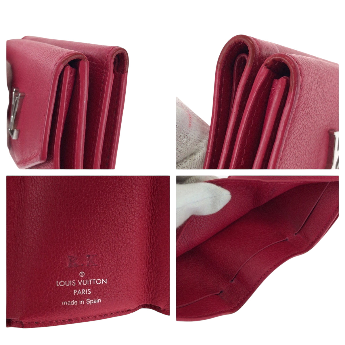 LOUIS VUITTON Tri-fold wallet M67858 leather Pink SilverMetal Portefeuille Rock Mini