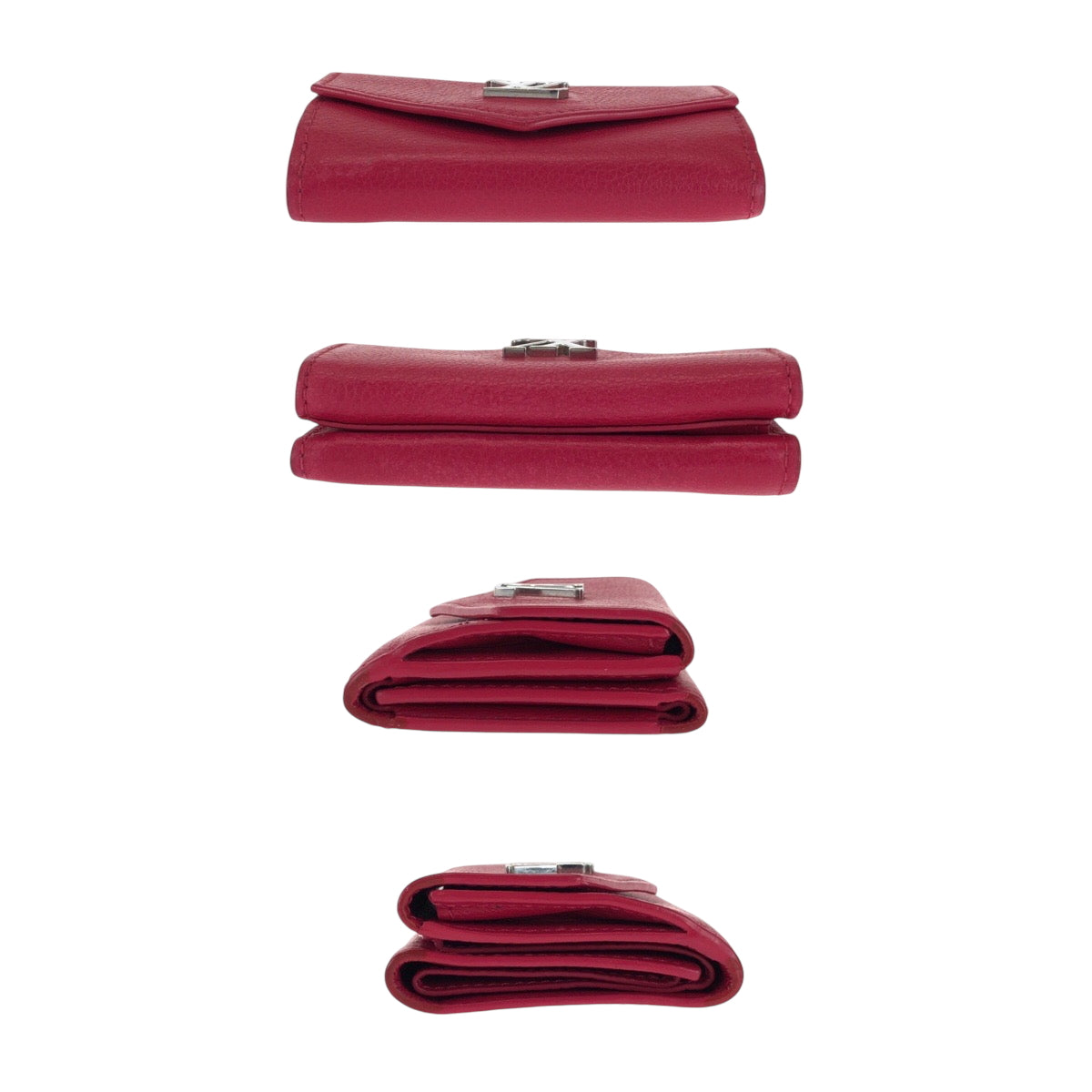 LOUIS VUITTON Tri-fold wallet M67858 leather Pink SilverMetal Portefeuille Rock Mini
