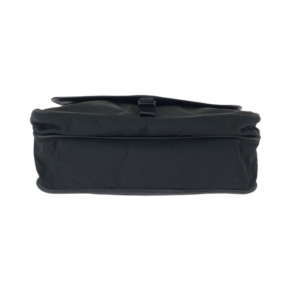 PRADA Shoulder Bag V158 Nylon Black SilverMetal Test Triangle With logo