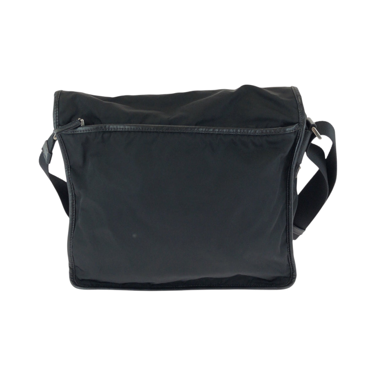 PRADA Shoulder Bag V158 Nylon Black SilverMetal Test Triangle With logo