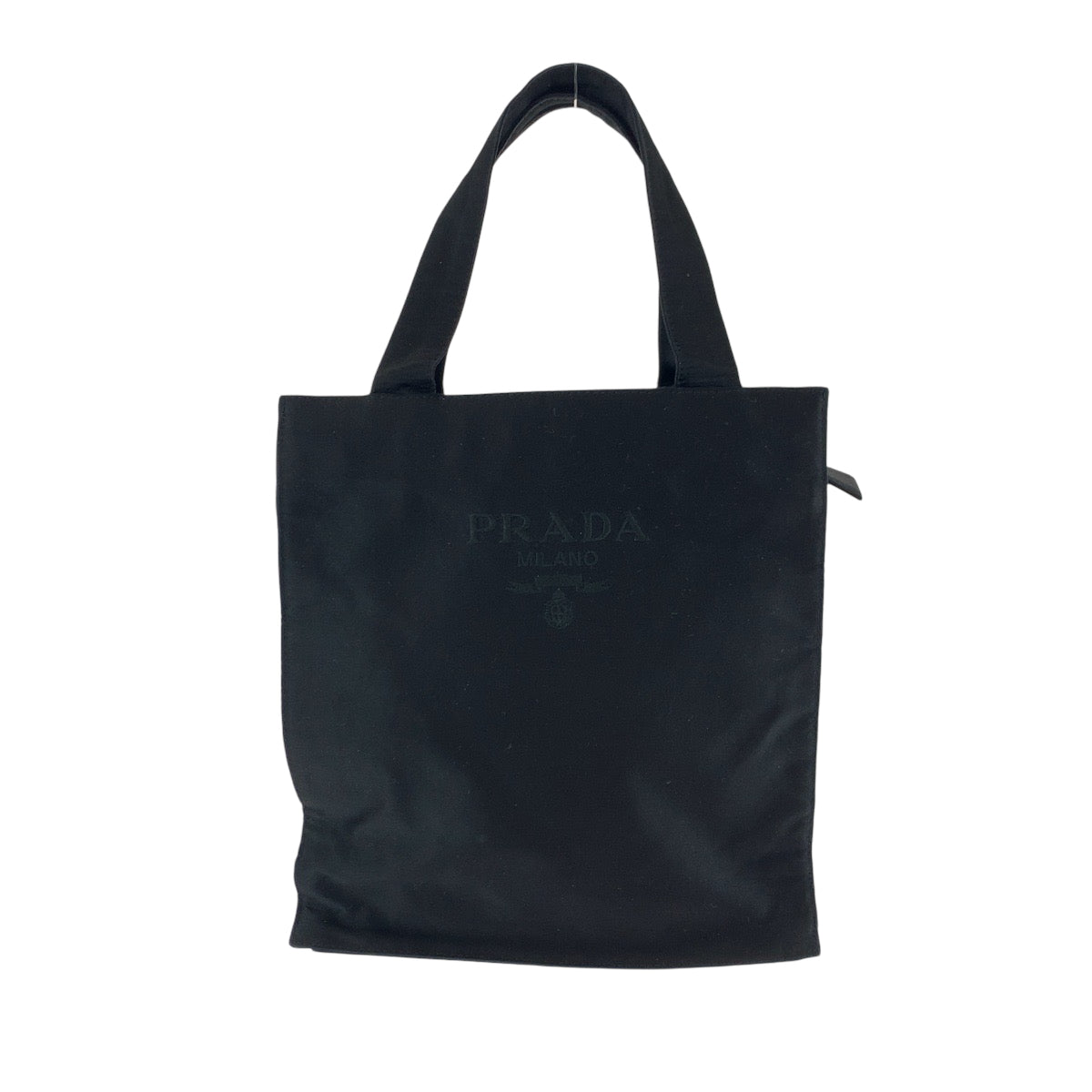 PRADA Handbag Satin Black SilverMetal logo