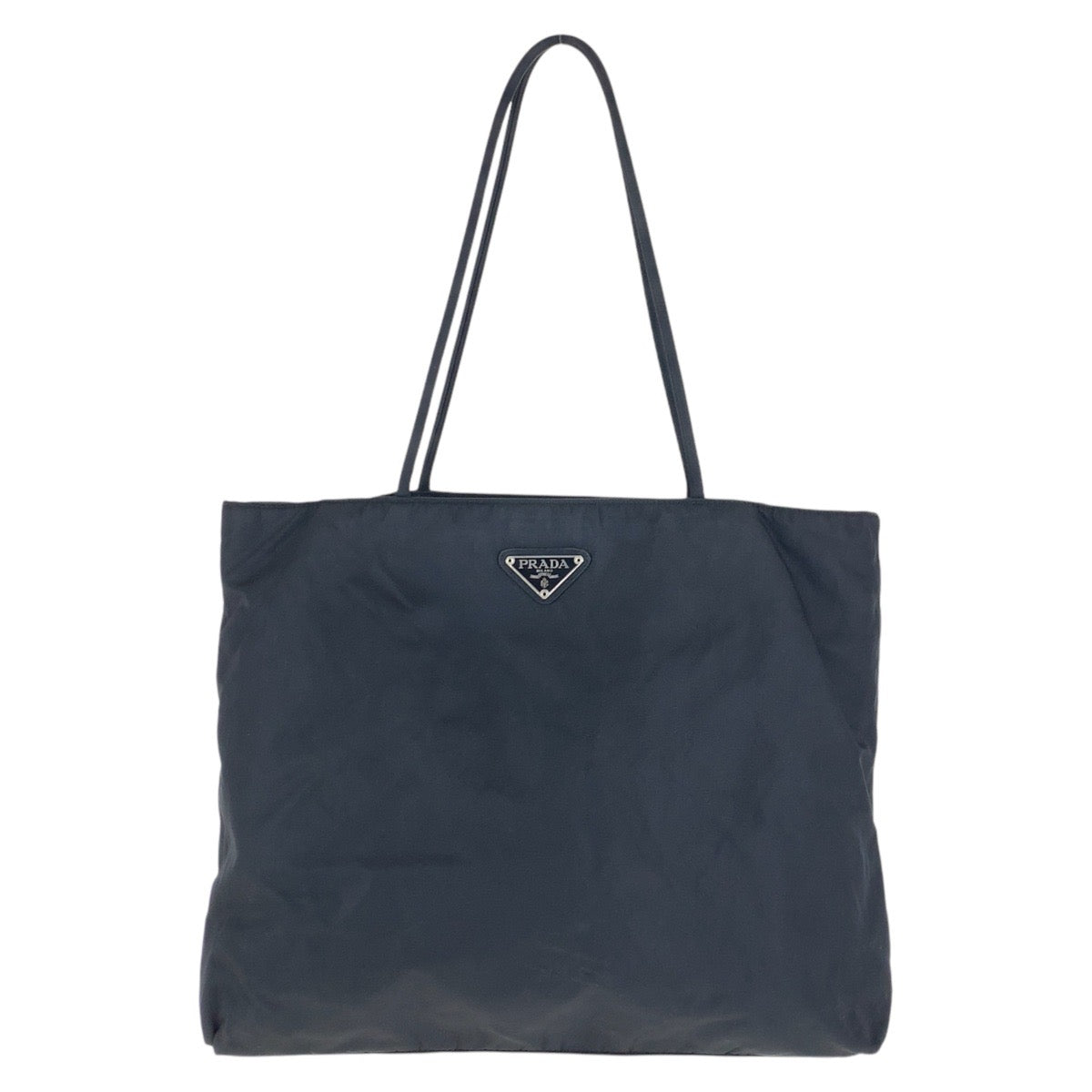 PRADA Tote Bag Nylon Black SilverMetal Test Triangle With logo