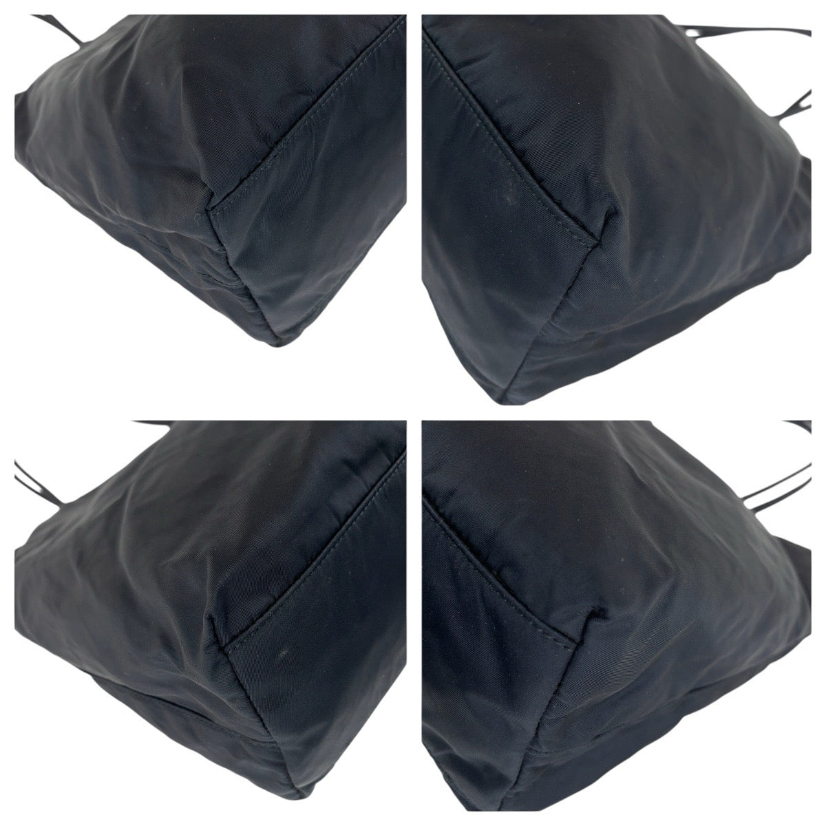 PRADA Tote Bag Nylon Black SilverMetal Test Triangle With logo